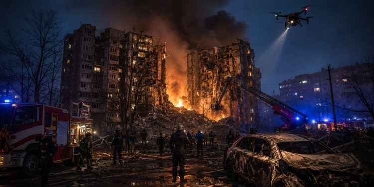 Russia Launches Massive Missile and Drone Strike on Kyiv, Killing One and Injuring 21